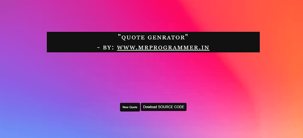 Random Quote Genrator JavaScript IMG