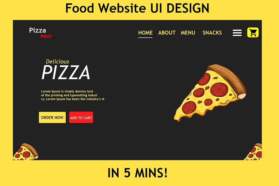 Food Website UI Design In PhotoShop | Web Designing Tutorial